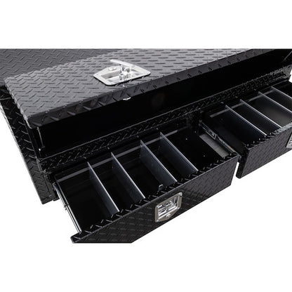 Buyers Pickup Contractor Top Mount Truck Box With Drawers 72" Gloss Black Aluminum - 1725641