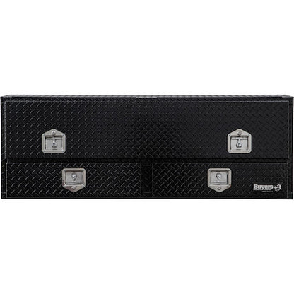 Buyers Pickup Contractor Top Mount Truck Box With Drawers 72" Gloss Black Aluminum - 1725641