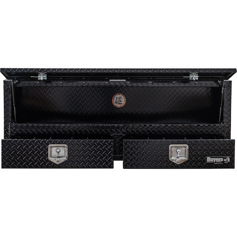 Buyers Pickup Contractor Top Mount Truck Box With Drawers 72" Gloss Black Aluminum - 1725641