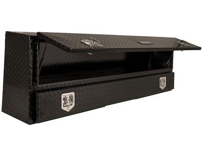 Buyers Products 72-in x 21-in x 13-in Gloss Black Diamond Tread Aluminum Pick-Up Contractor with Lower Door - 1725640
