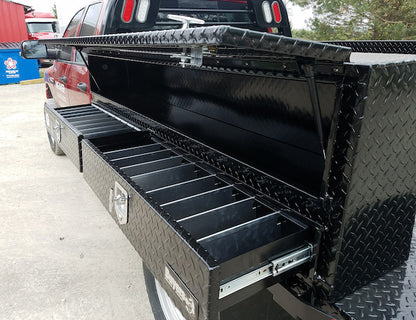 Buyers Pickup Contractor Top Mount Truck Box With Drawers 72" Gloss Black Aluminum - 1725641