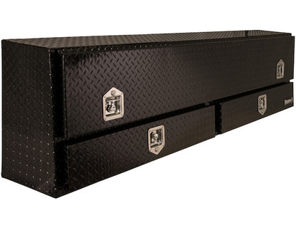 Buyers Products 88-in x 21-in x 13-in Gloss Black Diamond Tread Aluminum Pick-Up Truck Contractor Box with Lower Drawers - 1725651