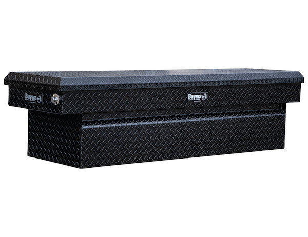 Buyers Products 18x27x71-in Gloss Black Diamond Tread Aluminum Crossover Truck Box - 1729420