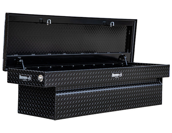 Buyers Products 71-in x 23-in x 27-in Gloss Black Diamond Tread Aluminum Crossover Truck Tool Box - 1729425