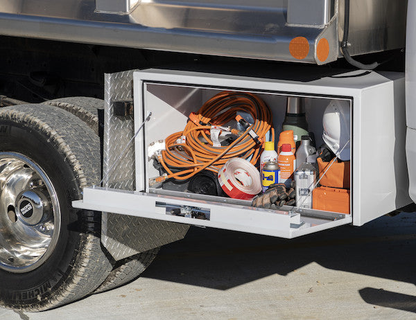 Buyers Products 24x24x30-in White Steel Underbody Truck Box with 3-Point Latch - 1734403