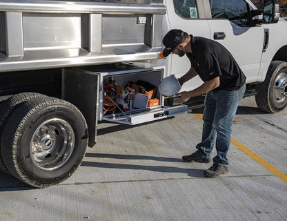 Buyers Products 24x24x30-in White Steel Underbody Truck Box with 3-Point Latch - 1734403
