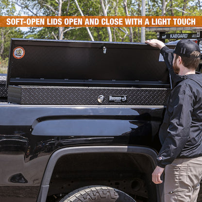 Buyers Products 56-in x 13-in x 16-in Textured Matte Black Diamond Tread Aluminum Lo-Sider Truck Tool Box - 1733025