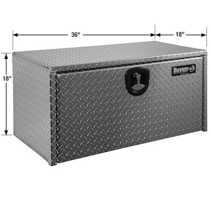 Buyers Products 36-in x 18-in x 18-in Diamond Tread Aluminum Underbody Truck Box with 3-Point Latch - 1735105