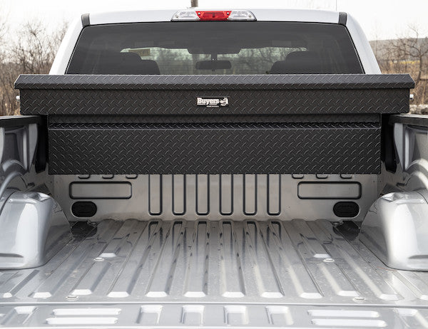 Buyers Products 71-in x 18-in x 27-in Textured Matte Black Black Diamond Tread Aluminum Crossover Truck Tool Box - 1739420