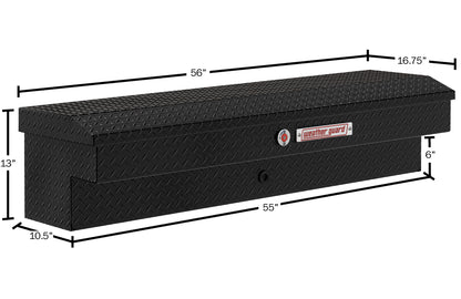 Weather Guard Side Mount Tool Box 56x17x13 Gloss Black Aluminum Standard Model 174-5-04