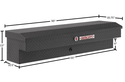 Weather Guard Side Mount Tool Box 56x17x13 Textured Matte Black Aluminum Standard Model 174-52-04