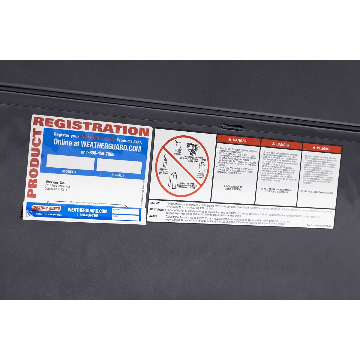 Weather Guard Side Mount Tool Box 56x17x13 Gun Metal Gray Aluminum Standard Model 174-6-04