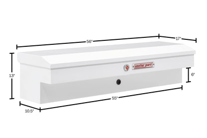 Weather Guard Side Mount Tool Box 56x17x13 White Steel Standard Model 175-3-04