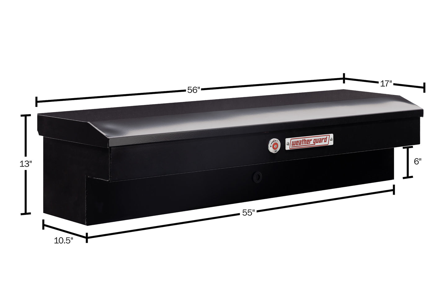 Weather Guard Side Mount Tool Box 56x17x13 Gloss Black Steel Standard Model 175-5-04