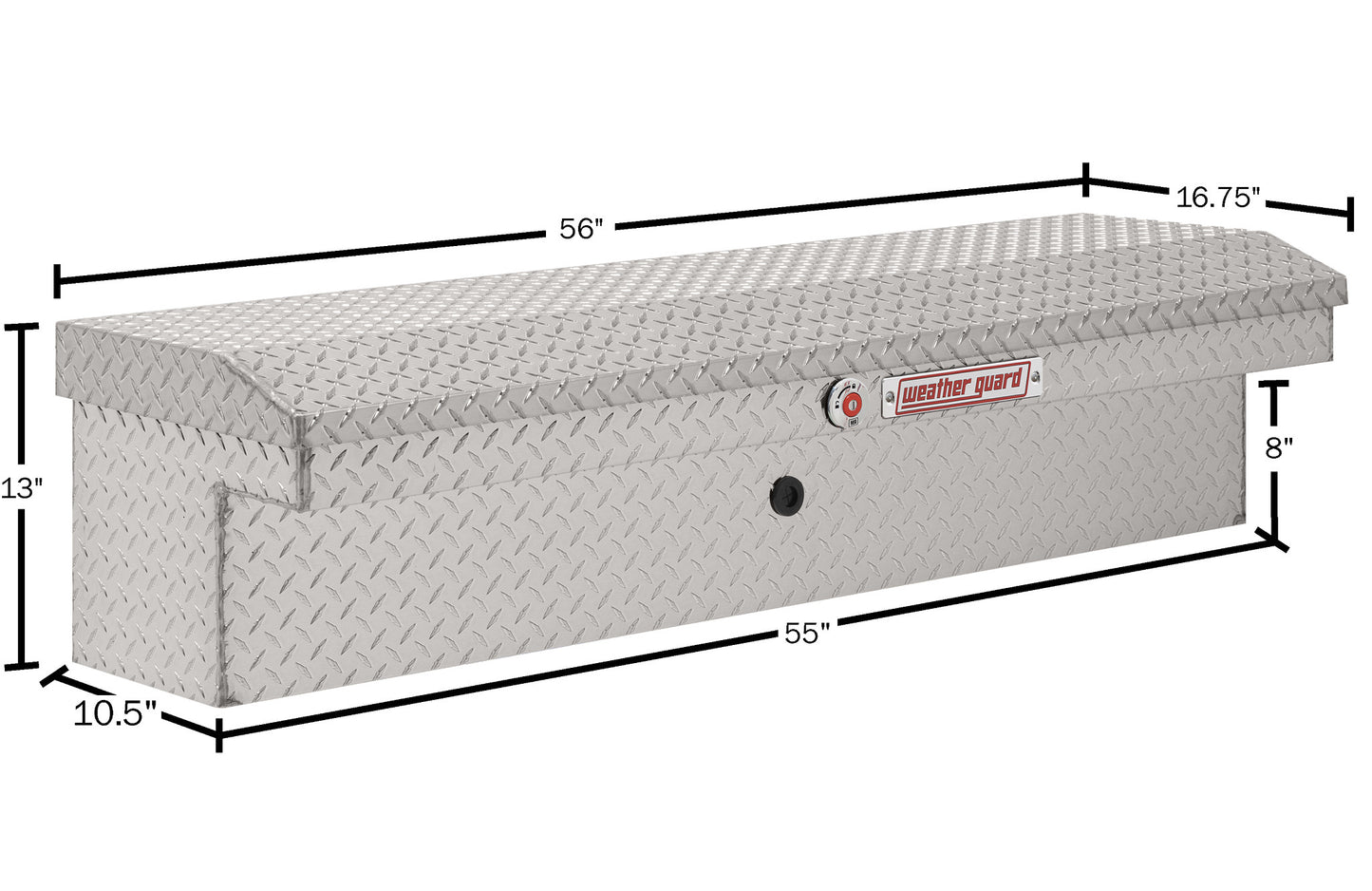 Weather Guard Side Mount Tool Box 56x17x13 Aluminum Low Profile Model 178-0-04