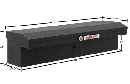 Weather Guard Side Mount Tool Box 56x17x13 Textured Matte Black Aluminum Low Profile Model 178-52-04
