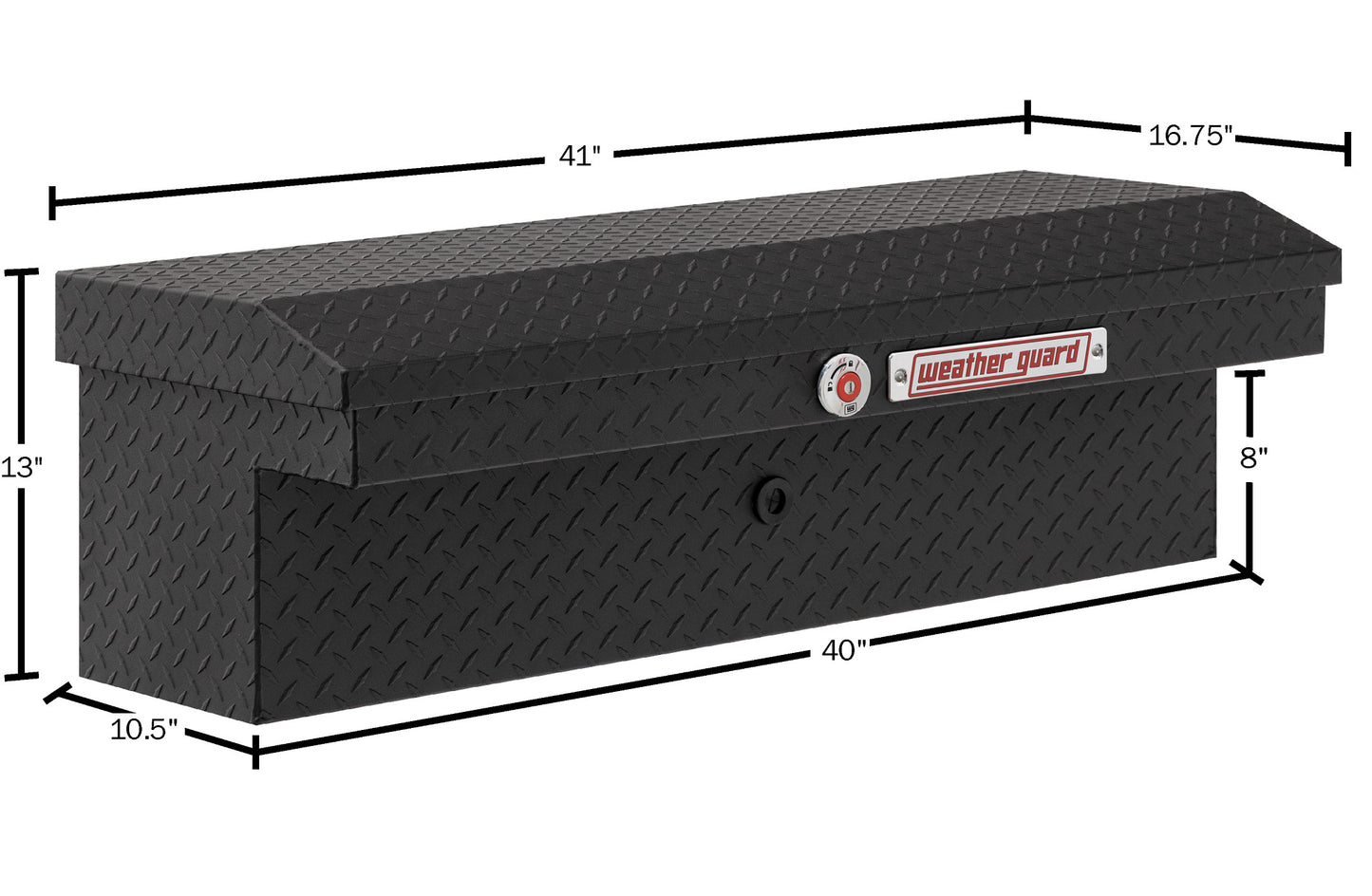 Weather Guard Side Mount Tool Box 41x17x13 Textured Matte Black Aluminum Low Profile Model 180-52-04