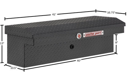 Weather Guard Side Mount Tool Box 41x17x13 Gun Metal Gray Aluminum Low Profile Model 180-6-04