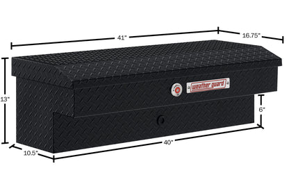 Weather Guard Side Mount Tool Box 41x17x13 Gloss Black Aluminum Standard Model 184-5-04