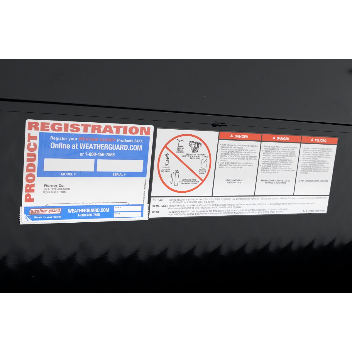 Weather Guard Side Mount Tool Box 41x17x13 Gloss Black Aluminum Standard Model 184-5-04