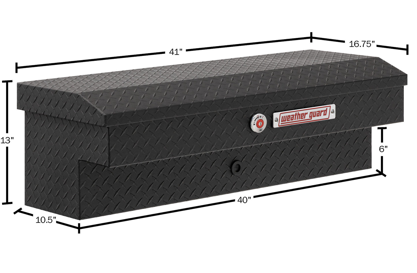 Weather Guard Side Mount Tool Box 41x17x13 Textured Matte Black Aluminum Standard Model 184-52-04