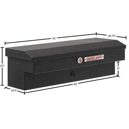 Weather Guard Side Mount Tool Box 41x17x13 Textured Matte Black Aluminum Standard Model 184-52-04