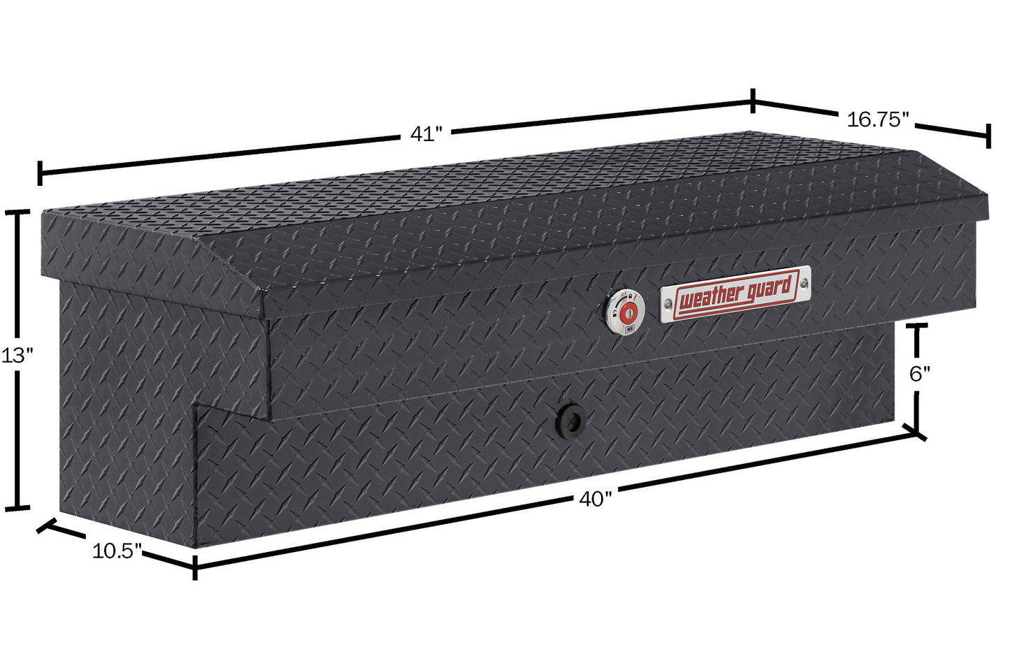 Weather Guard Side Mount Tool Box 41x17x13 Gun Metal Gray Aluminum Standard Model 184-6-04