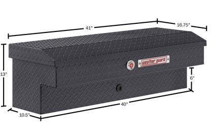 Weather Guard Side Mount Tool Box 41x17x13 Gun Metal Gray Aluminum Standard Model 184-6-04