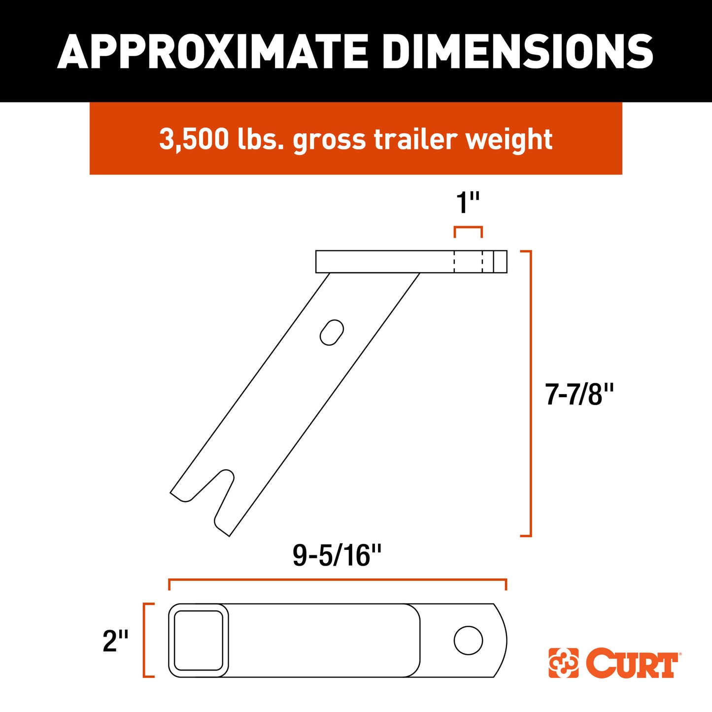 CURT ActiveLink Ball Mount, 2" Ball, 3,500 lbs. GTW - 18416