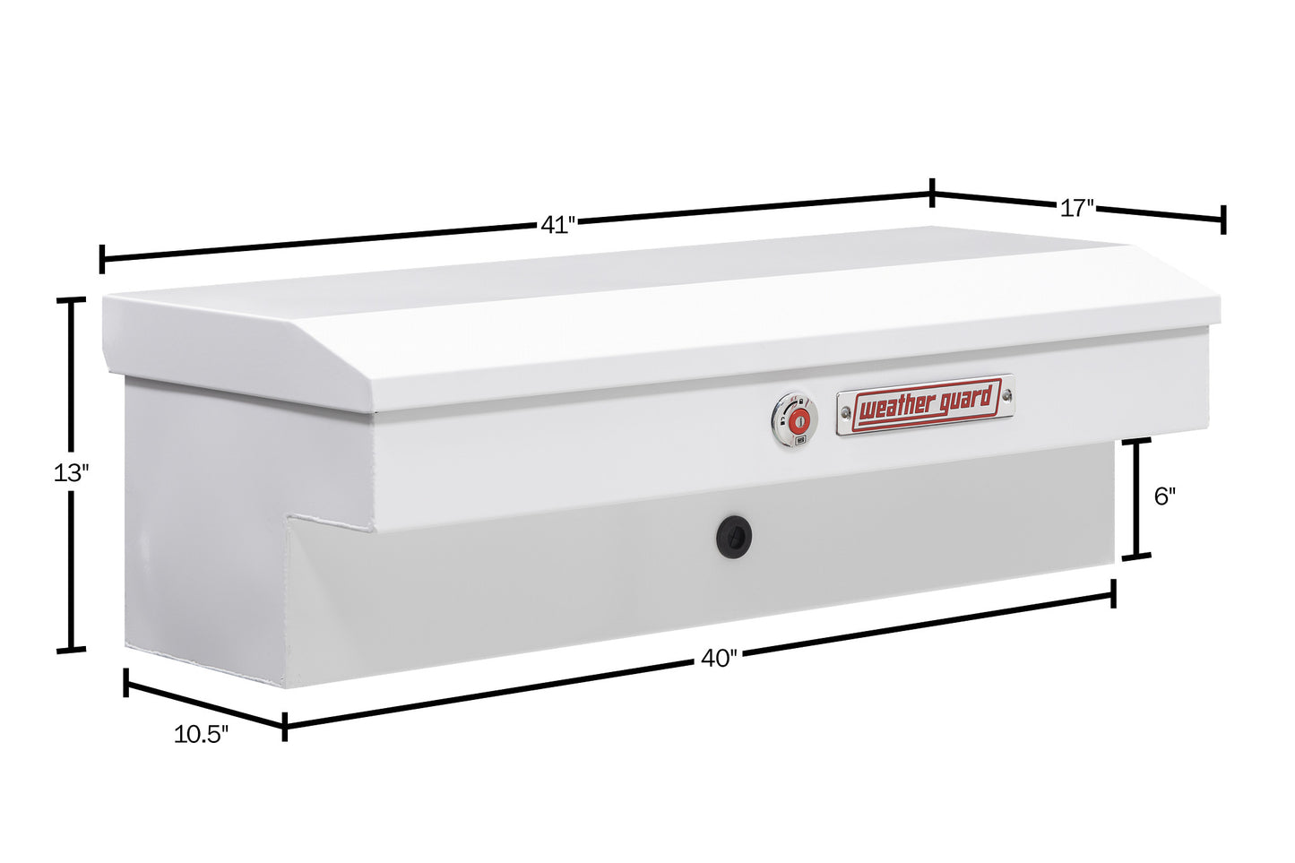 Weather Guard Side Mount Tool Box 41x17x13 White Steel Standard Model 185-3-04