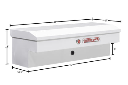 Weather Guard Side Mount Tool Box 41x17x13 White Steel Standard Model 185-3-04