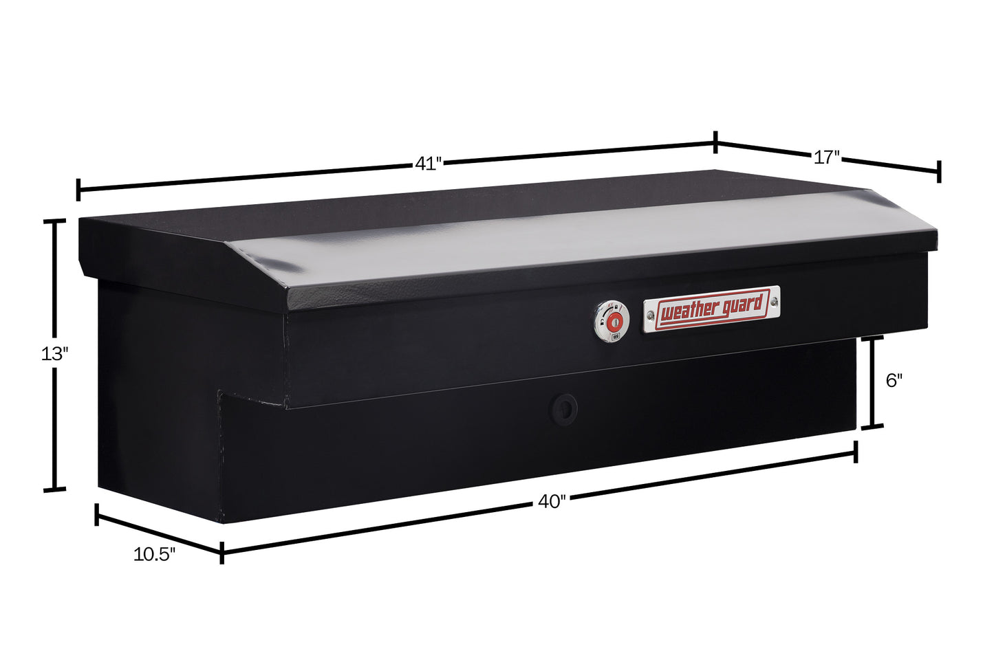 Weather Guard Side Mount Tool Box 41x17x13 Gloss Black Steel Standard Model 185-5-04