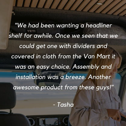 Vanspeed Headliner Shelf - Overhead Cab Storage for Mercedes Sprinter 144/170 (2008+) - VNSPD-026