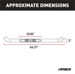 ARIES 3-in Round Polished Stainless Steel Nerf Bars for Toyota Tacoma Access Cab (1997-2004) - 202001-2