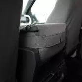 Front Bench Seat Covers for Ford F-150 (2021-2024) - Body Type: Regular Cab | Center Console: Has Work Surface | Color: Black