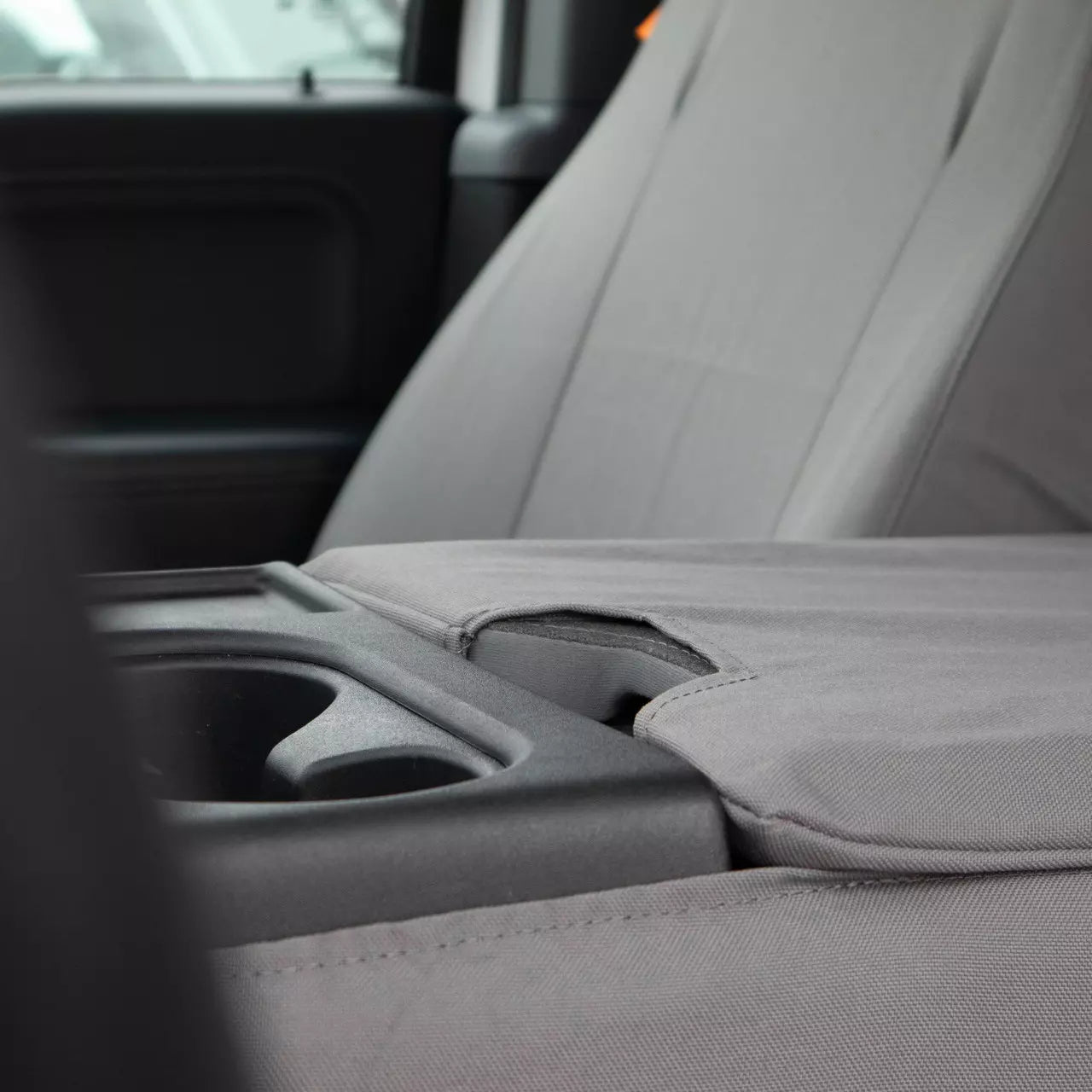Front Bench Seat Covers for Ford F-150 (2021-2024) - Trim: XL/STX Trim | Body Type: SuperCrew/SuperCab | Center Console: Has Storage In Armwrest | Color: Black