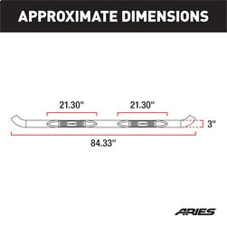ARIES 3-in Round Black Steel Nerf Bars for Ford F-150 SuperCrew (2007-2008) - 203015