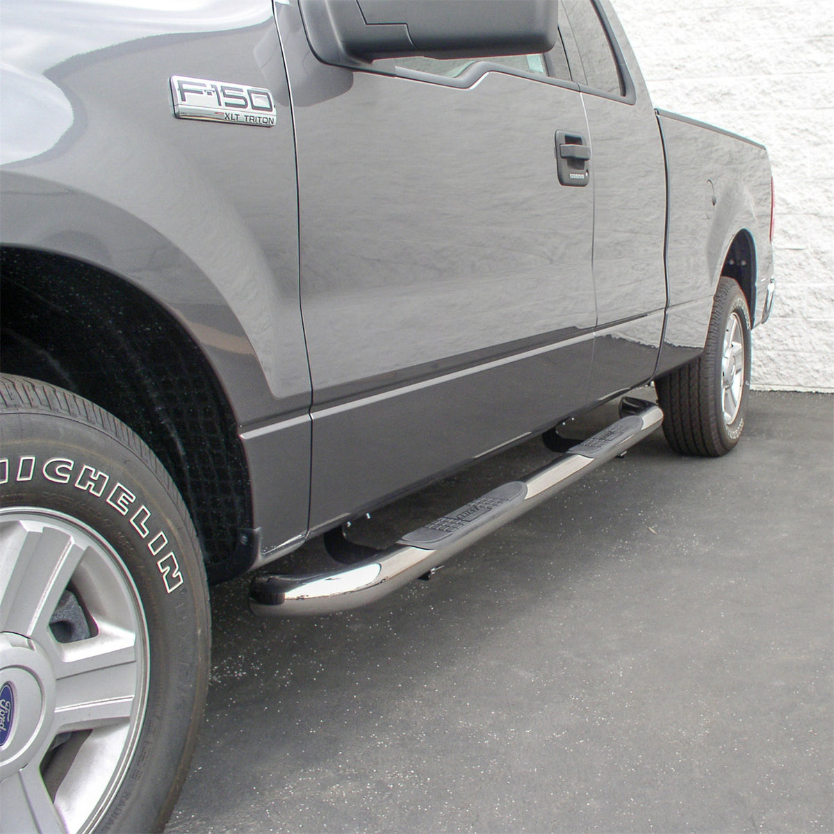 ARIES 3-in Round Polished Stainless Steel Nerf Bars for Ford F-150 SuperCab (2007-2014) - 203016-2