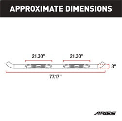ARIES 3-in Round Black Steel Nerf Bars for Ford F-150 SuperCab (2007-2014) - 203016