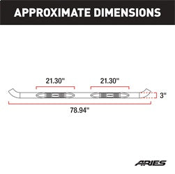 ARIES 3-in Round Black Steel Nerf Bars for Ford F-150, F-250/F-350/F-450/F-550 Super Duty Cab & Chassis/SuperCab (2015-2026) - 203044