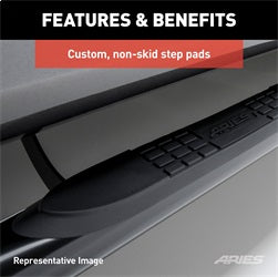 ARIES 3-in Round Polished Stainless Steel Nerf Bars for Ford F-150, F-250/F-350/F-450/F-550 Super Duty Cab & Chassis/Regular Cab (2015-2026) - 203045-2