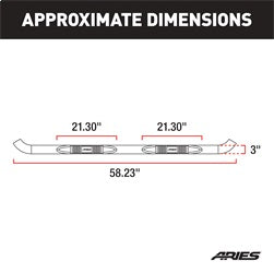ARIES 3-in Round Black Steel Nerf Bars for Ford F-150, F-250/F-350/F-450/F-550 Super Duty Cab & Chassis/Regular Cab (2015-2026) - 203045