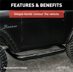 ARIES 3-in Round Black Steel Nerf Bars for Ford F-150, F-250/F-350/F-450/F-550 Super Duty Cab & Chassis/Regular Cab (2015-2026) - 203045