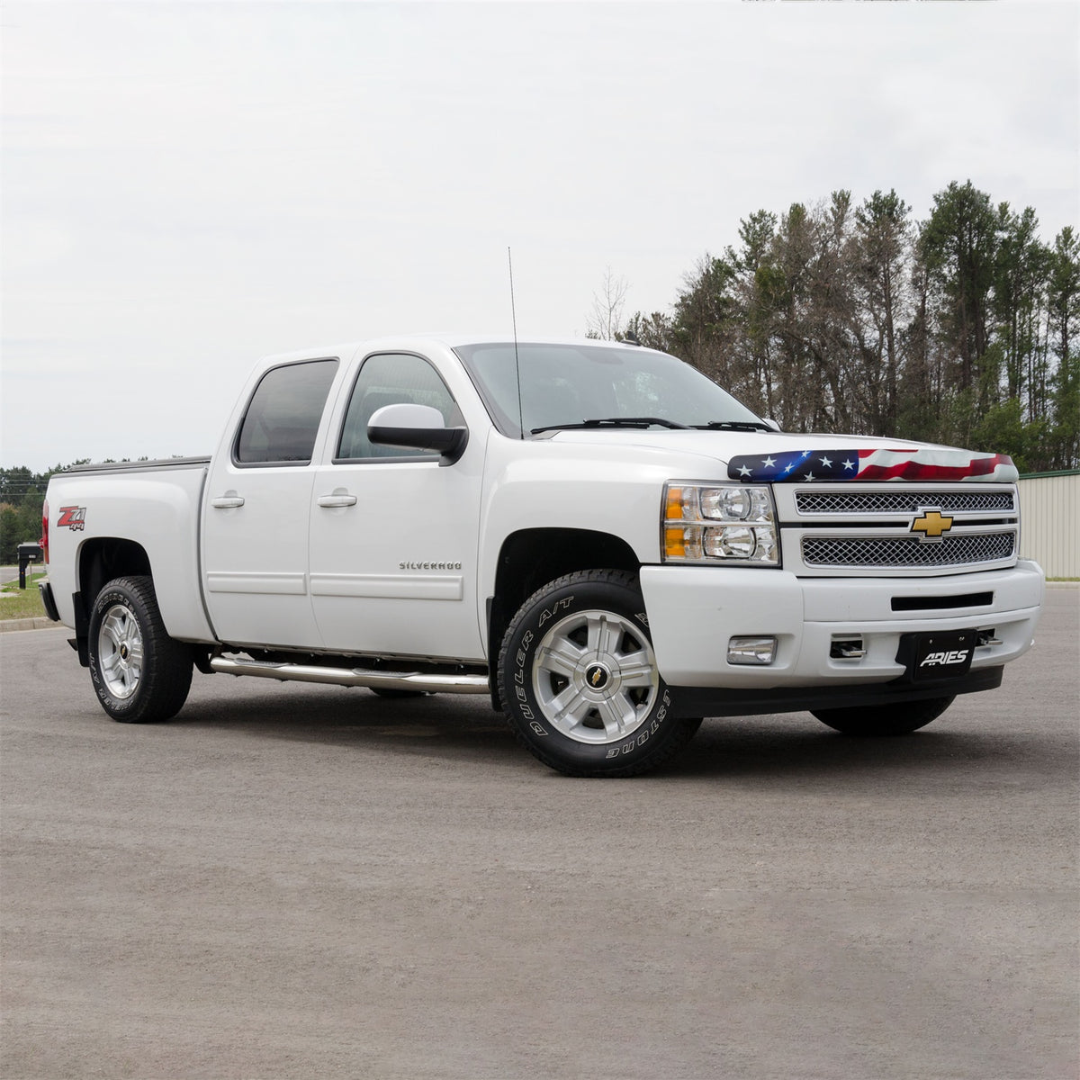 ARIES 3-in Round Polished Stainless Steel Nerf Bars for Chevrolet/GMC Sierra 2500, Silverado/Sierra 1500, 2500 HD, 3500 HD Crew Cab (2001-2014) - 204013-2