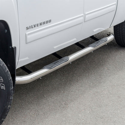 ARIES 3-in Round Polished Stainless Steel Nerf Bars for Chevrolet/GMC Sierra 2500, Silverado/Sierra 1500, 2500 HD, 3500 HD Crew Cab (2001-2014) - 204013-2