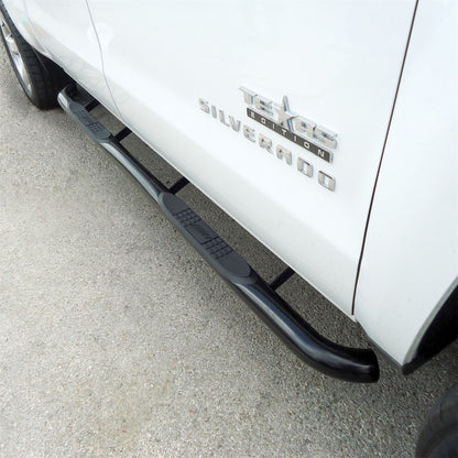 ARIES 3-in Round Black Steel Nerf Bars for Chevrolet/GMC Silverado/Sierra 1500, Silverado/Sierra 2500 HD, Silverado/Sierra 3500 HD Crew Cab (2007-2019) - 204045