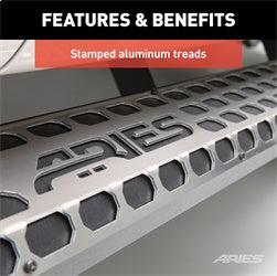 ARIES Paintable 85-in Raw Aluminum AdvantEDGE Running Board Step Pad - 2055185