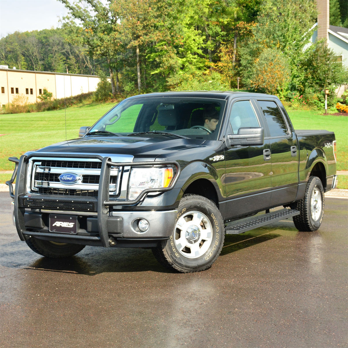 ARIES RidgeStep Black Steel 6.5 x 91-in Truck Running Boards for Ford F-150 SuperCrew (2007-2014) - 2055518