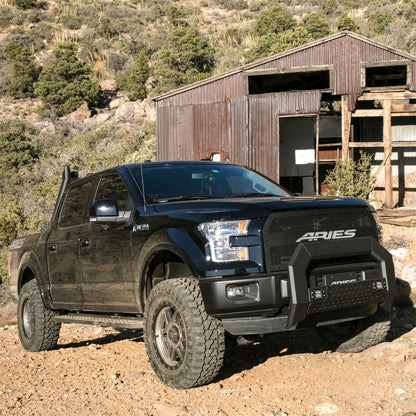 ARIES RidgeStep Black Steel 6.5 x 85-in Truck Running Boards for Ford F-150, F-250/F-350/F-450/F-550 Super Duty Cab & Chassis/SuperCab (2015-2026) - 2055521