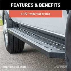 ARIES RidgeStep Black Steel 36-in / 96-in Cargo Van Running Boards for Ford E-Transit/Transit-150/Transit-250/Transit-350 (2015-2026) - 2055545